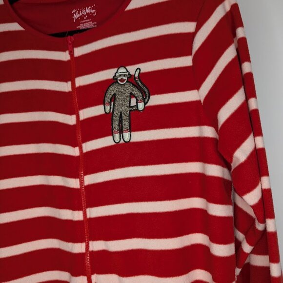 Nick & Nora Sock Monkey One Piece PJ's Size Medium - Picture 3 of 5